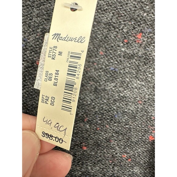 Madewell Cardigan Sweater charcoal Open Front‎ 2 Pocket size Women's Medium $96 - Picture 7 of 13
